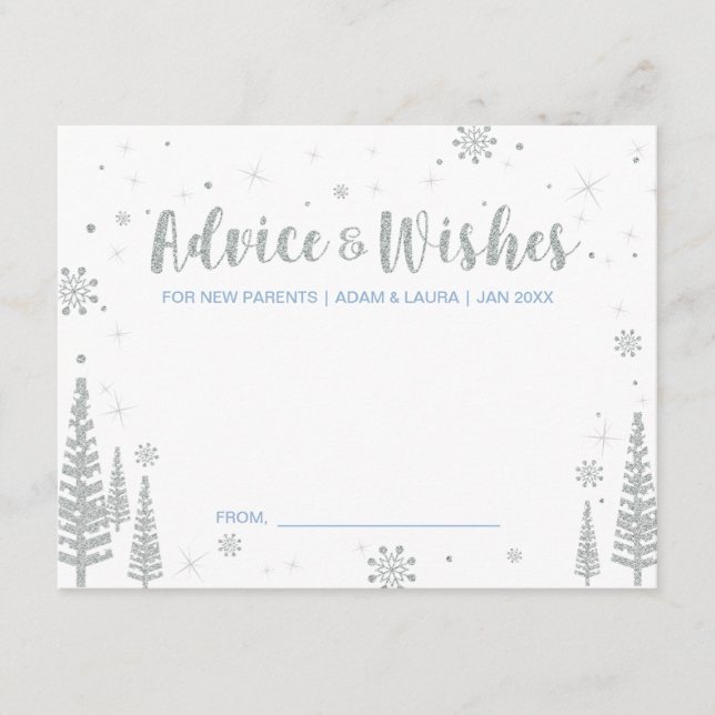 Conselho Cartão Azul de Chá de fraldas para mãe, pais (Frente)