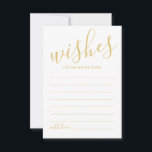 Conselho Cartão de Advertência e Desejo para Casamento de S<br><div class="desc">Adicione um toque pessoal ao seu casamento com um moderno guião de casamento e um cartão de desejos. Este cartão de conselho apresenta o título em ouro, estilo de fonte de caligrafia moderna e detalhes no estilo de fonte dourado sans serif em fundo branco. Perfeito para casamento, chá de fraldas,...</div>