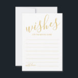 Conselho Cartão de Advertência e Desejo para Casamento de S<br><div class="desc">Adicione um toque pessoal ao seu casamento com um moderno guião de casamento e um cartão de desejos. Este cartão de conselho apresenta o título em ouro, estilo de fonte de caligrafia moderna e detalhes no estilo de fonte dourado sans serif em fundo branco. Perfeito para casamento, chá de fraldas,...</div>