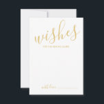 Conselho Cartão de Advertência e Desejo para Casamento de S<br><div class="desc">Adicione um toque pessoal ao seu casamento com um moderno guião de casamento e um cartão de desejos. Este cartão de conselho apresenta o título em ouro, estilo de fonte de caligrafia moderna e detalhes no estilo de fonte dourado sans serif em fundo branco. Perfeito para casamento, chá de fraldas,...</div>