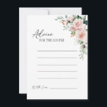 Conselho Cartão de Aviso de Casamento Branco Blush Floral<br><div class="desc">Este design de cartão de conselho floral branco apresenta belos fundos neutros em chic, de preto ou branco, com simples tipografia moderna e caligrafia elegante para dar um tom sofisticado a qualquer estilo de evento. Cada produto é embelezado com rosas rosas rosadas e escamosas, cor-de-rosa, bem como fitas de pêssego...</div>