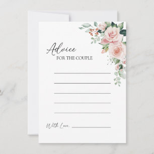 Conselho Cartão de Aviso de Casamento Branco Blush Floral