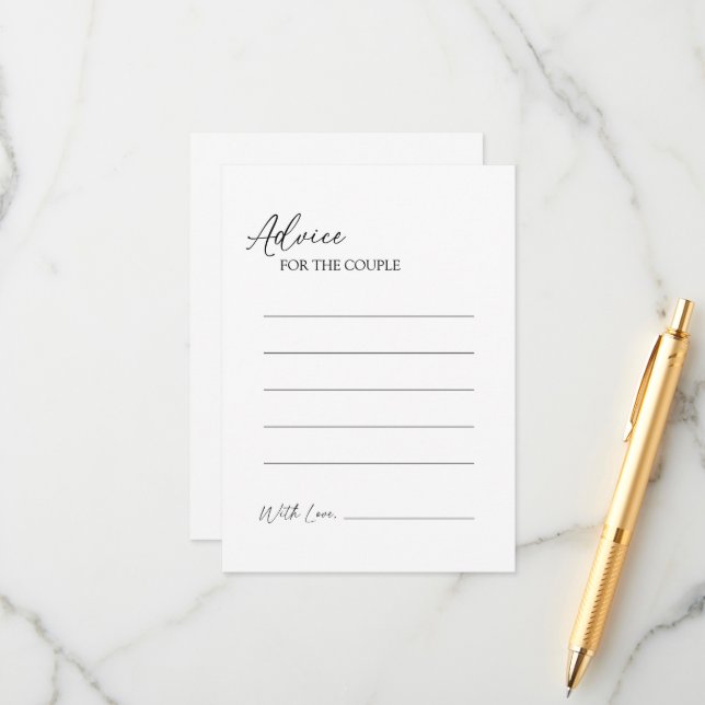 Conselho Cartão de Aviso de Casamento Clássico Moderno (Frente/Verso In Situ)