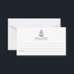 Conselho Cartão de Aviso de Casamento de Âncora Azul Marinh<br><div class="desc">Adicione um toque de na moda ao seu casamento náutico com este clássico aviso de casamento e cartão de desejos de âncora azul marinho. Projetado com uma ilustração de âncora azul marinho, ele apresenta noiva personalizada e monograma de noiva, texto personalizado em uma fonte azul marinho em um fundo branco....</div>