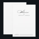 Conselho Cartão de Aviso de Casamento de Caligrafia Moderna<br><div class="desc">Este elegante cartão de casamento de caligrafia moderna é perfeito para um casamento rústico. O design simples e na moda apresenta a tipografia de script clássico e rico em preto e branco. Estas cartas são perfeitas para um casamento, chá de panela, chá de fraldas, festa de formatura e muito mais....</div>