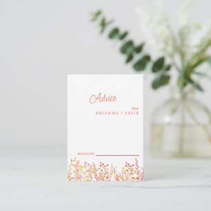 Conselho Cartão de Aviso de Casamento de Flor Selvagem Colo