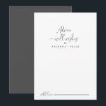 Conselho Cartão de Aviso de Casamento de Script de rico<br><div class="desc">Este cartão de rico de boas intenções de casamento é perfeito para um casamento moderno. O design simples e elegante apresenta a tipografia de scripts clássicos e ricos em preto e branco. Estas cartas são perfeitas para um casamento, chá de panela, chá de fraldas, festa de formatura e muito mais....</div>