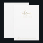 Conselho Cartão de Aviso de Casamento de Script de Rico de<br><div class="desc">Este cartão de conselho de casamento com o rico de ouro é perfeito para um casamento rústico. O design simples e elegante apresenta a tipografia clássica e de rico em ouro. Estas cartas são perfeitas para um casamento, chá de panela, chá de fraldas, festa de formatura e muito mais. Personalize...</div>