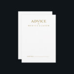 Conselho Cartão de Aviso de Casamento Dourado Minimalista C<br><div class="desc">Este clássico cartão de conselho de casamento de ouro minimalista é excelente para um evento simples e elegante. A tipografia dourada dá-lhe um toque formal clássico. Mantenha-o como está ou escolha personalizá-lo com trabalho de arte ou gráficos de sua escolha.</div>