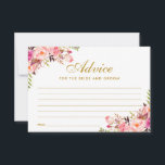 Conselho Cartão de Aviso de Casamento Dourado, Rosa-Floral<br><div class="desc">Cartão de Aviso de Casamento Dourado com Blush Floral de Cor Floral Floral</div>
