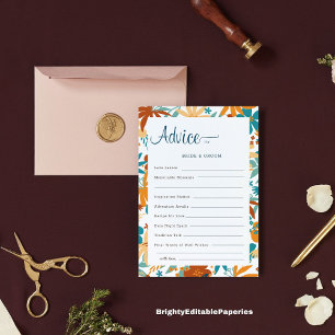 Conselho Cartão de Aviso de Casamento Floral Moderno Multic