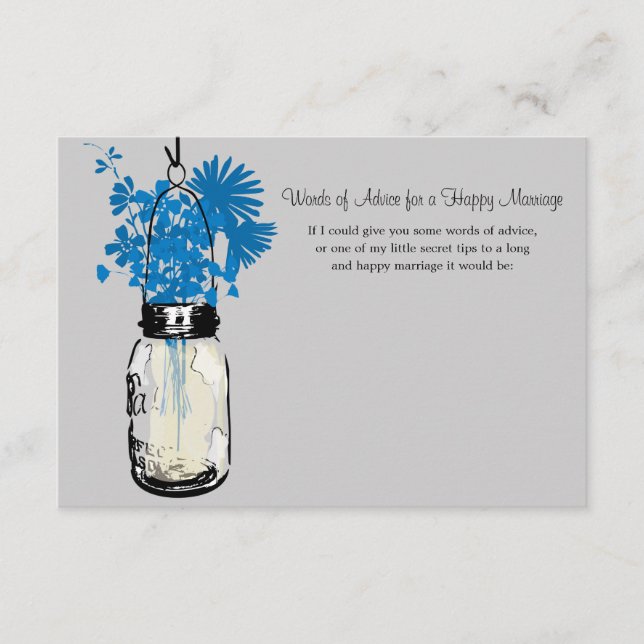 Conselho Cartão de Aviso de Casamento - Mason Jar (Frente)