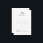 Conselho Cartão de Aviso de Casamento Minimalista Simples<br><div class="desc">Este simples cartão de conselho minimalista é perfeito para o seu elegante casamento moderno. Este design apresenta um guião preto simples sobre um fundo branco brilhante neutro para corresponder ao seu casamento clássico tradicional ou ao casamento de boho minimalista no primavera, verão, outono ou inverno. Por favor, sinta-se à vontade...</div>