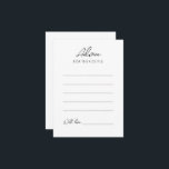 Conselho Cartão de Aviso de Casamento Minimalista Simples<br><div class="desc">Este simples cartão de conselho minimalista é perfeito para o seu elegante casamento moderno. Este design apresenta um guião preto simples sobre um fundo branco brilhante neutro para corresponder ao seu casamento clássico tradicional ou ao casamento de boho minimalista no primavera, verão, outono ou inverno. Por favor, sinta-se à vontade...</div>