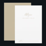 Conselho Cartão de Aviso de Casamento Simples e Dourado<br><div class="desc">Este simples cartão de conselho minimalista de ouro é perfeito para um casamento moderno. O design simples e elegante apresenta a tipografia clássica e de rico em ouro. Estas cartas são perfeitas para um casamento, chá de panela, chá de fraldas, festa de formatura e muito mais. Personalize as cartas com...</div>