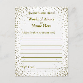 Conselho Cartão de Aviso | Dourado Confetti