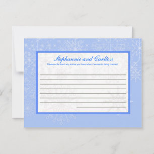 Conselho Cartão de Aviso Escritível para Casamento Snowflak