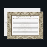 Conselho Cartão de Aviso Escritível Tanish Brown Damask<br><div class="desc">Estas adoráveis Cartas de Aconselhamento Escrito são a adição perfeita a qualquer casamento. Basta entregar estas cartas aos seus convidados, juntamente com canetas Sharpie de ponta fina. Seus hóspedes podem anotar qualquer conselho que tenham para a nova noiva e noiva. Estas são impressas com tamanho de 4, 25" x 5,...</div>