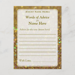 Conselho Cartão de Aviso | Glitter Dourado