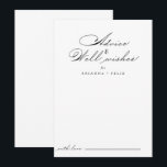 Conselho Cartão de Aviso para Casamento Elegante<br><div class="desc">Este elegante cartão de aconselhamento de boas intenções de casamento é perfeito para um casamento rústico. O design simples e na moda apresenta a tipografia de script clássico e rico em preto e branco. Estas cartas são perfeitas para um casamento, chá de panela, chá de fraldas, festa de formatura e...</div>