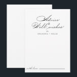 Conselho Cartão de Aviso para Casamento Elegante<br><div class="desc">Este elegante cartão de aconselhamento de boas intenções de casamento é perfeito para um casamento rústico. O design simples e na moda apresenta a tipografia de script clássico e rico em preto e branco. Estas cartas são perfeitas para um casamento, chá de panela, chá de fraldas, festa de formatura e...</div>