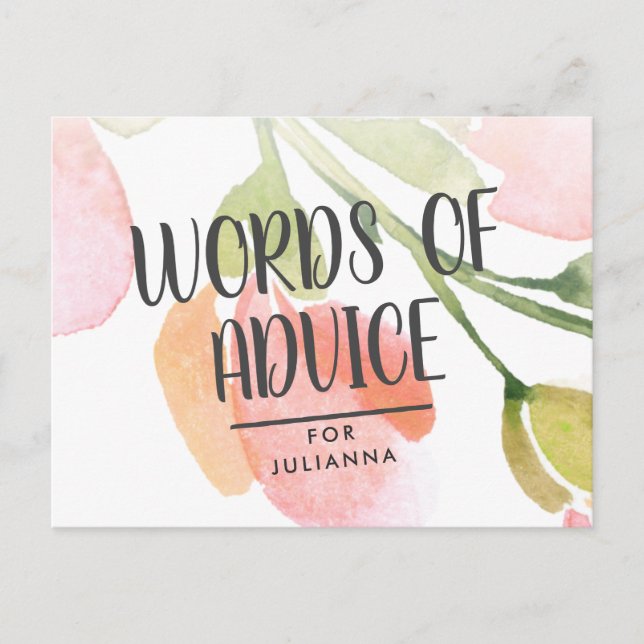 Conselho Cartão de Aviso para Chás de panela de Blooms de C (Frente)