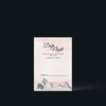 Conselho Cartão de Conselheiro Noturno Pink Sunrise<br><div class="desc">Este cartão noturno de casamento da Montanha Pink Sunrise traz um toque clássico e único, mas simples e casual para a sua recepção de casamento. O nascer do sol e os raios solares de cor rosa, mauve, pêssego, pincel, coral e rosa poeirento, beijados com brilho de ouro estrelado em torno...</div>