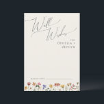 Conselho Cartão de Desejo Colorido de Beige de Flor Selvage<br><div class="desc">Este cartão de boas intenções de casamento colorido de flores silvestres é perfeito para o seu simples e caprichoso casamento de verão do arco-íris. Os florais cor-de-rosa brilhante, encantado, amarelo, laranja e dourado dão a este produto a sensação de um jardim primavera hippie elegante minimalista. A design moderna é a...</div>