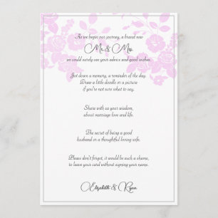 Conselho Cartão de Desejos de Casamento e Conselhos de Amor