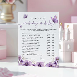 Conselho Cartão de Jogo Mamãe ou Papai Borboleta Roxa para 