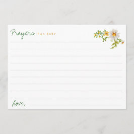 Conselho Cartão de Oração do Chá de fraldas Amarelo e Branc