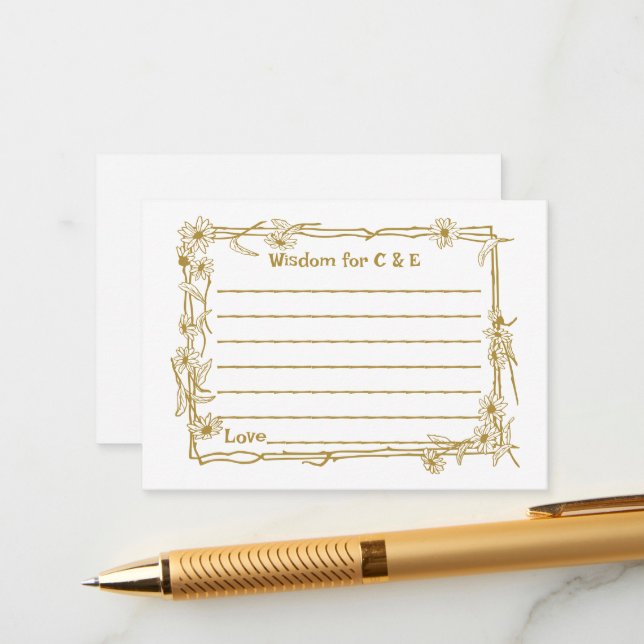 Conselho Cartão de Sabedoria/Aviso de Casamento para Convid (Frente/Verso In Situ)