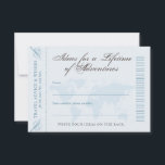 Conselho Cartão noturno de data de Viagem Adventure<br><div class="desc">Conselhos e Desejos de viagem para o Novo Sr. e Sra. Chá de panela ou Cartões de Conselhos de Casamento inspirados em Vintage Map Borning Pass e designs antigos do globo, perfeito para uma recepção de temas de casamento ou viagem ou festa com cores azuis e bronzeadas para um olhar...</div>