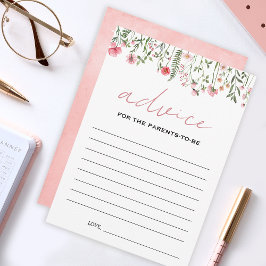 Conselho Chá de fraldas de flor silvestre rosa — Cartão de 