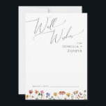 Conselho Colorida Wildflower | Cartão de Desejo de Casament<br><div class="desc">Este girassol colorido | o cartão de desejos de casamento é perfeito para o seu casamento simples e caprichoso de verão do arco-íris. Os florais cor-de-rosa brilhante, encantado, amarelo, laranja e dourado dão a este produto a sensação de um jardim primavera hippie elegante minimalista. A design moderna é a arte...</div>