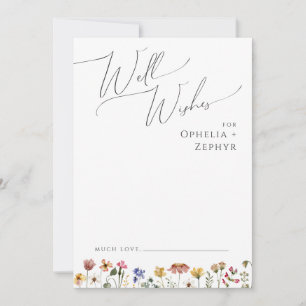 Conselho Colorida Wildflower   Cartão de Desejo de Casament