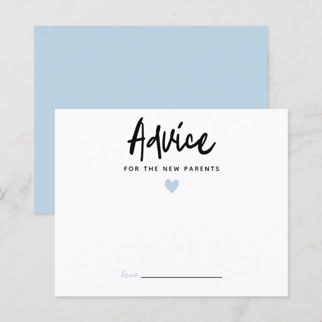 Conselho Coração Azul Moderno para Novos Pais (Frente/Verso)