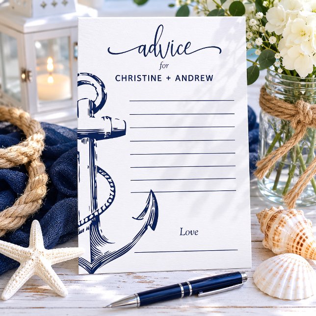 Conselho de Casamento Âncora Náutica (Allow your guests to fill out advice cards to give you some wisdom going into your marriage.
)