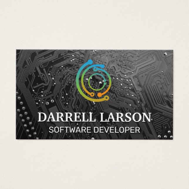 Conselho de circuito preto | Logotipo tecnológico (Frente)