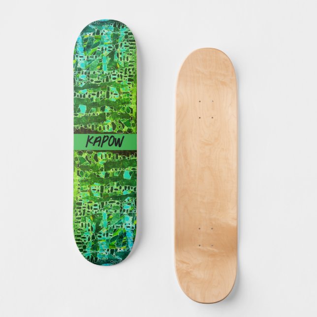Conselho de Skate "Biologia Mosaica" Verde (Frente)