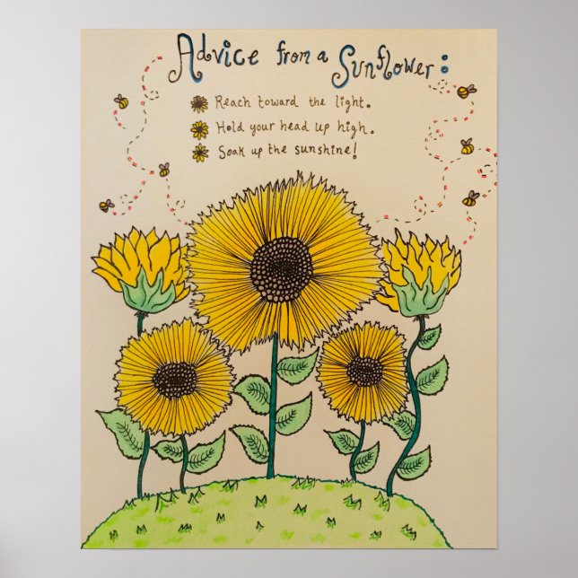 "Conselho de um Poster Sunflower" (Frente)