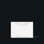 Conselho Deseja Novos Pais Cartão de Aconselhamento Preto/B<br><div class="desc">Use este cartão de desejo moderno em seu partido para que os convidados deixem uma nota pessoal para o convidado de honra. Adicione suas informações no formulário de modelo. O menu de edição avançada permite que você altere as cores e as fontes.</div>