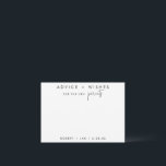 Conselho Deseja Novos Pais Cartão de Aconselhamento Preto/B<br><div class="desc">Use este cartão de desejo moderno em seu partido para que os convidados deixem uma nota pessoal para o convidado de honra. Adicione suas informações no formulário de modelo. O menu de edição avançada permite que você altere as cores e as fontes.</div>