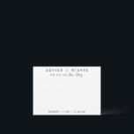 Conselho Deseja Um Novo Cartão De Aconselhamento Preto/Bran<br><div class="desc">Use este cartão de desejo moderno em seu partido para que os convidados deixem uma nota pessoal para o convidado de honra. Adicione suas informações no formulário de modelo. O menu de edição avançada permite que você altere as cores e as fontes.</div>