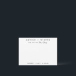 Conselho Deseja Um Novo Cartão De Aconselhamento Preto/Bran<br><div class="desc">Use este cartão de desejo moderno em seu partido para que os convidados deixem uma nota pessoal para o convidado de honra. Adicione suas informações no formulário de modelo. O menu de edição avançada permite que você altere as cores e as fontes.</div>