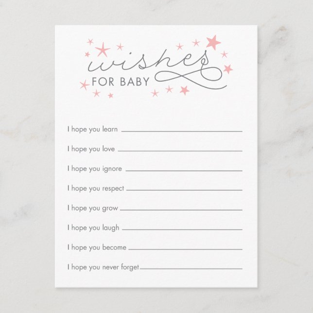 Conselho Desejos para o Cartão de Jogo de Chá de fraldas Ba (Frente)