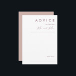 Conselho Dusty Boho | Cartão de Conselheiro para Casamentos<br><div class="desc">Este Dusty Boho O cartão de conselho de casamento de Rosa e roxo é perfeito para seu colorido casamento de boho russo. Sua design simples, única e moderna acompanhada por uma escrita minimalista contemporânea, rosa poeirento e paleta de cor roxa dá a este produto um toque clássico de boemia chica....</div>