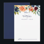 Conselho Elegante Casamento Floral Bem Deseja Cartão de Aco<br><div class="desc">Este elegante cartão de aconselhamento para desejos de casamento floral é perfeito para um casamento moderno. A design apresenta buquês perfeitamente desenhados à mão de rosa, pincelado, amarelo, burgundy, vermelho, indigo e folhagem verde, inspirando beleza natural. Estas cartas são perfeitas para um casamento, chá de panela, chá de fraldas, festa...</div>