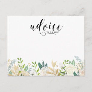 Conselho Flores de Aquarela com Cartão de Aviso de Folha de
