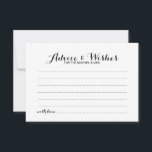 Conselho Guia de Casamento de Script Elegante e Cartão de D<br><div class="desc">Adicione um toque pessoal ao seu casamento com um conselho de casamento elegante e um cartão de desejos. Este cartão de conselho apresenta o título no estilo de fonte elegante e preto da caligrafia moderna e detalhes no estilo de fonte sans serif preto em fundo branco. Perfeito para casamento, chá...</div>